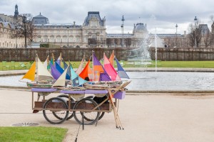 Colorful boats at Tuileries Garden Paris (1)                          